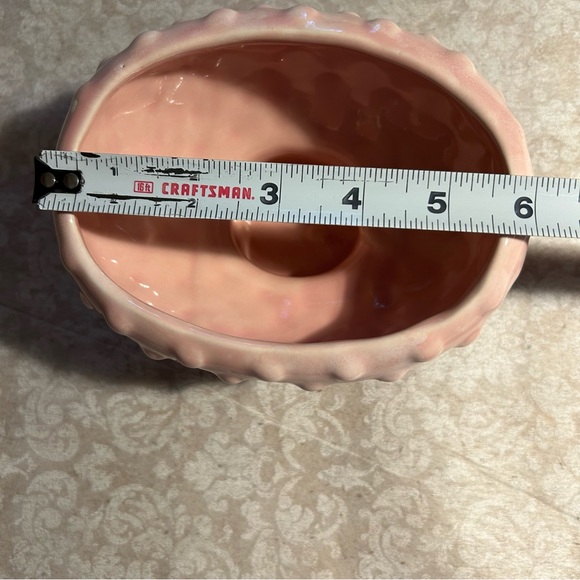 Vintage ~Brush Glazed Pink Ceramic Planter with Bubble Dots - Picture 7 of 9